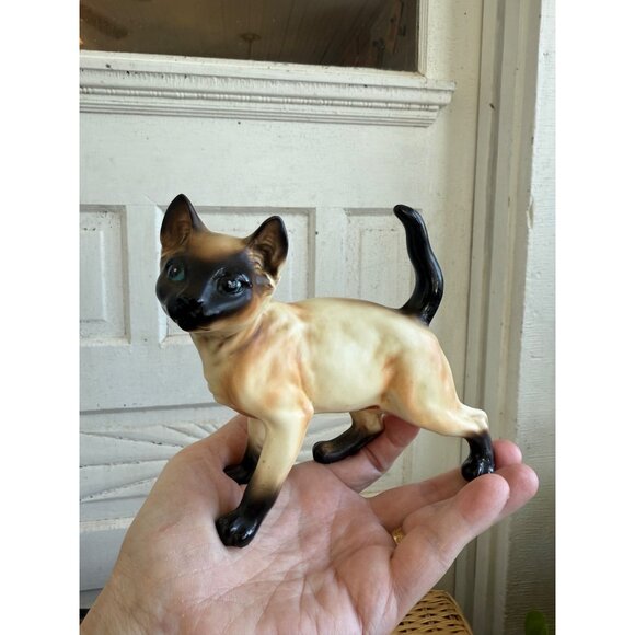 Vintage MCM Lefton Siamese Cat Kitty Figurine - Picture 12 of 12